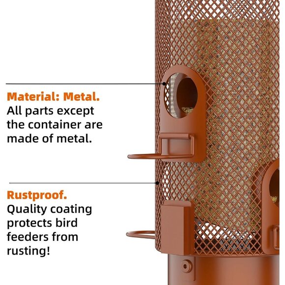 Metal Weight Activated Squirrel Proof Bird Feeder for Finch, Cardinal - Picture 5 of 8